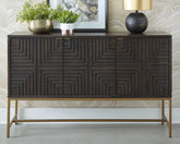 Warmstead Furniture - Ashley Furniture - Elinmore Accent Cabinet - Accent Cabinet / Brown/Gold Finish - A4000316